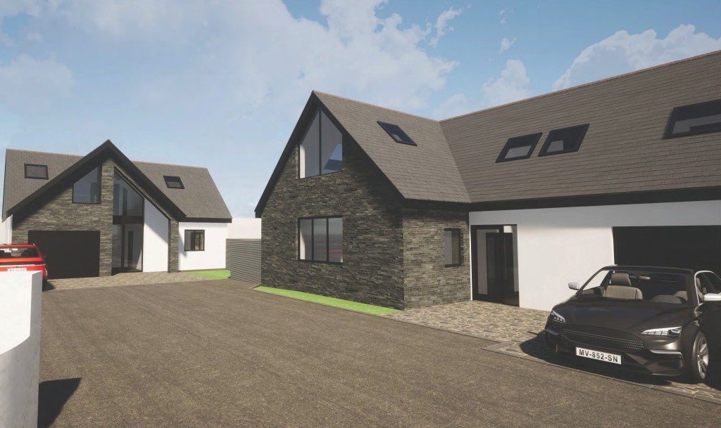 Lot: 51 - LAND WITH PLANNING FOR TWO DWELLINGS - CGI of proposed dwellings